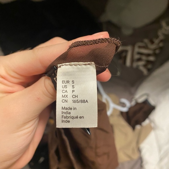 bell sleeve brown front tie sheet top - Picture 4 of 4